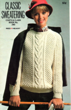 Coats and Clark Classic Sweatering Knit and Crochet Pattern Book Vintage 1980 - £6.75 GBP