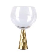Found &amp; Fable Glass Wine Goblet with Hammered Gold Pillar Stem - $27.62 CAD