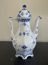 Royal Copenhagen 1945 Blue Fluted Full Lace 1st Quality Coffee Pot 1202 - £271.88 GBP