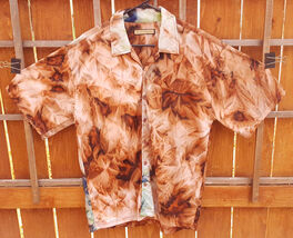 Natural Identity Short Sleeve Shirt-Brown-L-Tie Die-Button Up-Polyester-... - $22.49