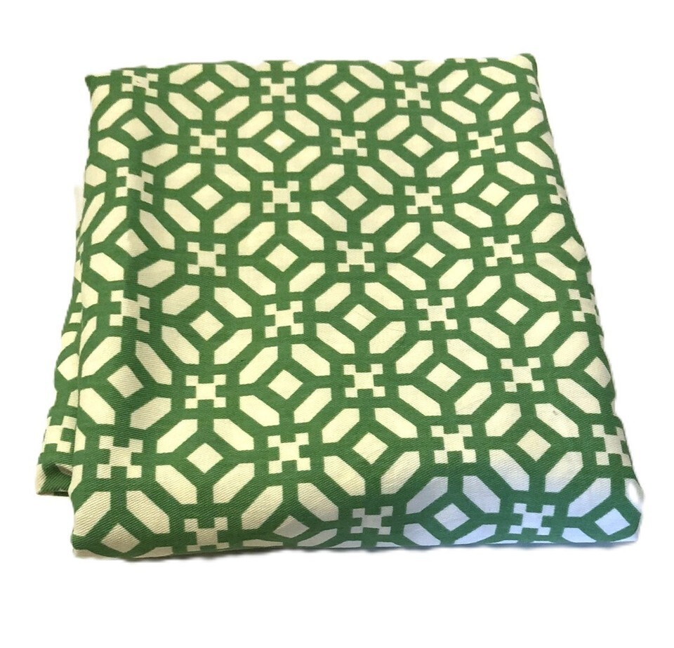 Green &amp; White Geometric Fabric for Sewing, Crafts, Quilting, Material-2 ... - $12.95