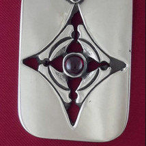 Heavy Sterling Silver MYSTIC STAR Dog Tag with Stone Pendant by Star Knights.  - £106.15 GBP