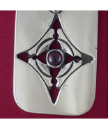Heavy Sterling Silver MYSTIC STAR Dog Tag with Stone Pendant by Star Kni... - $135.00