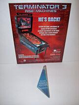 Terminator 3 Pinball Machine FLYER And Plastic Promo Keychain Stern Orig... - $7.28