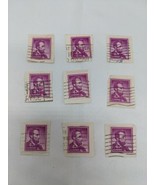 Lot Of (9) Abraham Lincoln 4cent Used Postage Stamps - €20,42 EUR