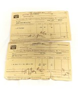 1911 Burlington Route Railroad freight bill Lot Of 2 Bostwick Nebraska  - $11.95