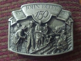 John Deere 150th Anniversary Pewter Belt Buckle 1987 Moline Illinois No.10364 - £37.31 GBP