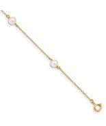 14k Madi K 5-6mm White Near-Round Freshwater Cultured Pearl 3-Station 6 ... - $2,639.01 MXN