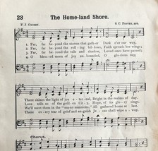 1894 Sheet Music The Home-Land Shore Christian Victorian Gospel Hymns 7.... - $19.99
