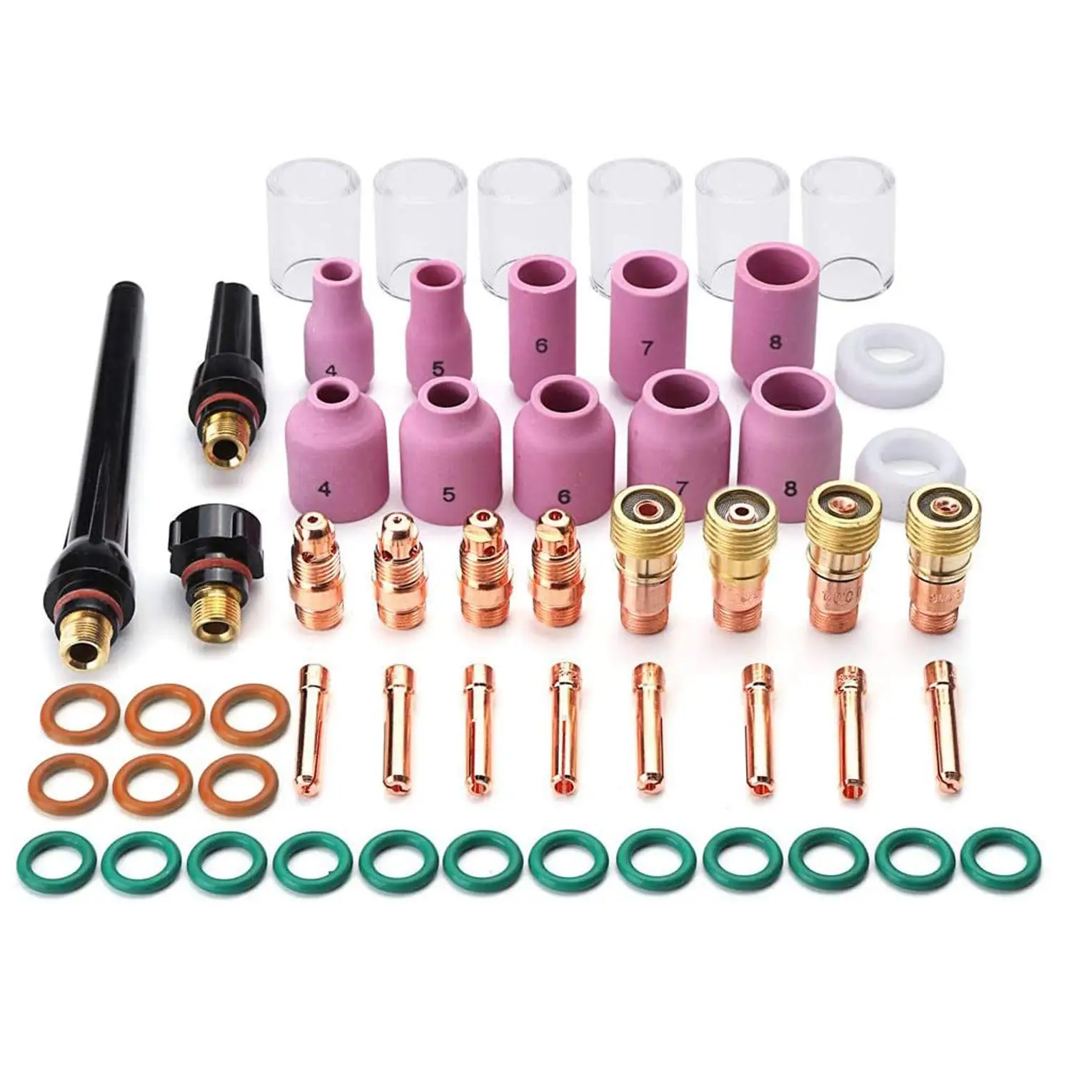 55PCS Welding Torch Stubby Gas Lens For WP-17/18/26 TIG 10 Pyrex Gl Cup Kit Dura - £51.72 GBP