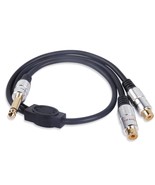 6.35mm to 2RCA Y Splitter Audio Cable for Amplifiers and Speakers 50cm - $38.44 CAD