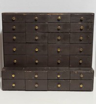 ANTIQUE Step Back 28 Drawer Apothecary Cabinet  Store Countertop - £665.53 GBP
