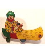 Lions Club Pin Burlington WI Chocolate City CLOWN Flag Boat Float 1 1/2&quot;... - £8.48 GBP