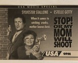 Stop Or My Mom Will Shoot Vintage Tv Print Ad Sylvester Stallone Estelle... - $5.93