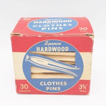 Spence Hardwood Round Clothes Pins (30) With Box - $19.79