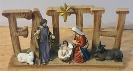 Baby Jesus Joseph Mary Lamb Horse Holy Family Faith Religious Figurine - £20.56 GBP