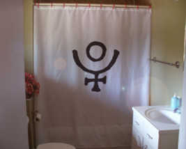 shower curtain dwarf planet Pluto symbol astronomy sign - £56.12 GBP