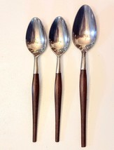 MCM Stainless Flatware TABLESPOON Brown Faux Wood Canoe Muffin Type Hand... - $9.90