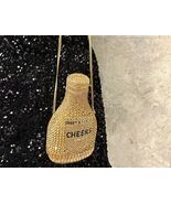 Crystal Champagne Bottle Clutch Bag  Luxury Rhinestone Evening Purse wi... - $370.00