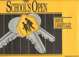 Schools Open Placemat Reading Berks Auto Club AAA 1980's - $17.82