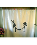 Shower Curtain hammock palm tree tropical paradise rest - $69.99