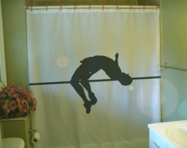 Shower Curtain high jump bar sport athlete track field - $69.99