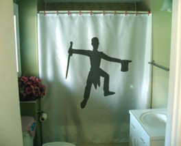 Shower Curtain magician magic show top hat cane tails - £55.05 GBP