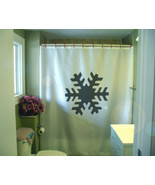 Printed Shower Curtain snow flake symmetry ice crystal six side winter cold - £71.11 GBP