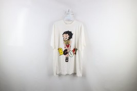 Vintage 90s Streetwear Mens Large Distressed Spell Out Betty Boop T-Shirt White - £77.83 GBP