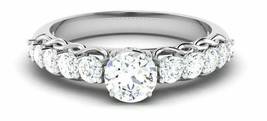 Round Cut 2.75Ct White Moissanite Engagement Ring Solid 14K White Gold in Size 5 - £209.18 GBP