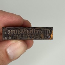 Vtg Letterpress Printing Block Martha Wayne Flour Mayflower Mills Ft Way... - $10.37