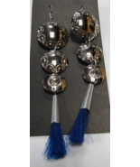New Concho Dangle Earrings Nickel Silver Moon Design Blue Horse Hair C J... - €50,64 EUR