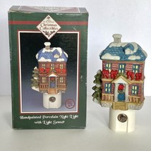 Winter Home Scene Night Light Sensor Ceramic Hand Painted Porcelain with Box - £11.95 GBP