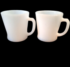 2 White Anchor Hocking Fire King Coffee Tea Mug Cup Restaurant Ware MCM USA - $23.36