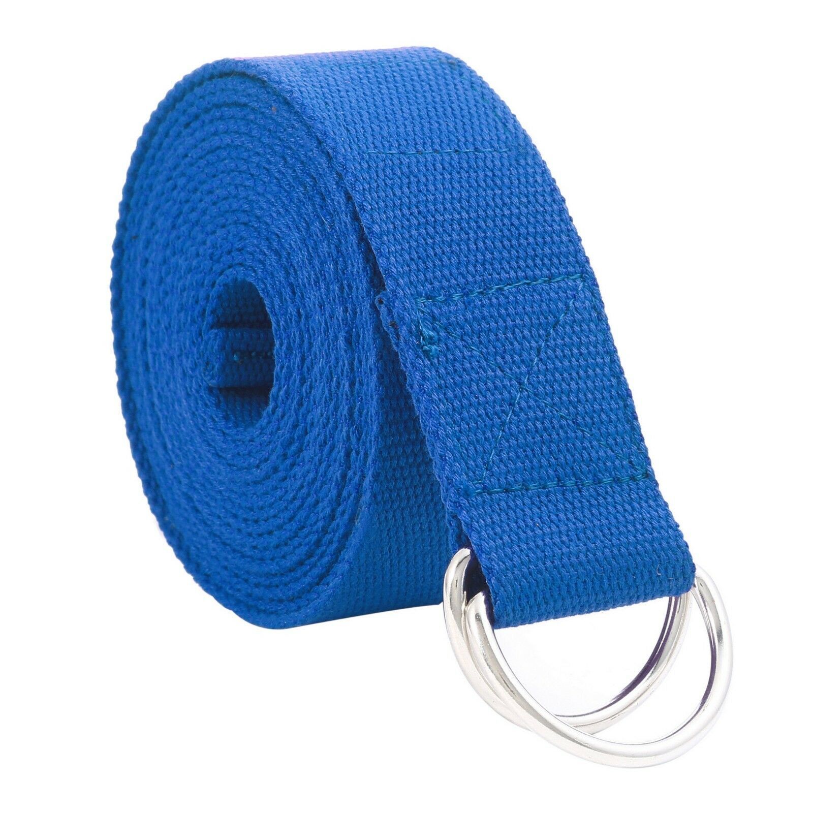 Royal Blue Metal D-Ring Fitness Exercise Yoga Strap Durable Cotton  - $10.50