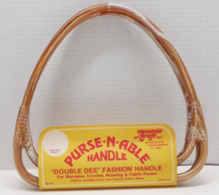 Purse-N-Able Handle Double Dee Fashion Plastic Purse Handles Brown White Marble - £8.84 GBP