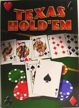Texas Hold &#39;Em Cards Card Game Casino Gambling Metal Sign - £11.74 GBP