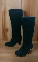 UGG Arroyo 3363 Weave Black Suede Leather Clog Knee High Boots US 8 - $247.50