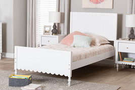 Ygritte Modern White Scalloped Wood Twin Daybed with Trundle - $452.00