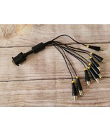 1x VGA 15P 3 Row Male to 8 BNC Male Video Pigtail Connector Cable - £5.77 GBP