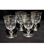 Vintage Libbey Glass FAIRFAX Footed Water Goblet ETCHED FLORAL VINE - Se... - $31.29 CAD