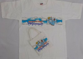 KIDS SZ XS WHITE T-SHIRT W/ CANVAS BAG SET GRANDMAS ANGEL WISCONSIN DELL... - £3.97 GBP