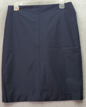 Talbots Straight &amp; Pencil Skirts Women Petite 8 Navy Wool Pleated Lined Side Zip - £18.06 GBP