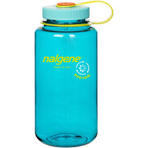 Nalgene Sustain 32oz Wide Mouth Bottle (CERULEAN) Blue Recycled Reusable - £12.47 GBP
