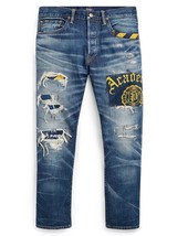 Polo Ralph Lauren Sullivan Varick Patched Straight Denim Jeans Howell No... - $247.47