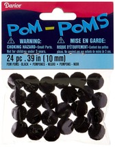 Acrylic Pom Poms Black 10mm - £11.03 GBP