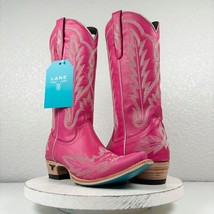 NEW Lane LEXINGTON Hot Pink Leather Cowboy Boots Womens 7.5 Western Snip Toe - £179.11 GBP