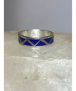 Blue Lapis ring size 9.50 Navajo southwest band sterling silver women men - $78.53 CAD