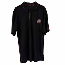 Holloway Ohio State Buckeyes Polo Shirt Black Red Short Sleeve NCAA Mens Size L - £10.75 GBP