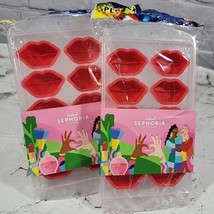 Sephora Lip Kiss Molds Rubber Ice Cube Candy Cosmetics Trays Lot Of 2 NIP  - £7.88 GBP